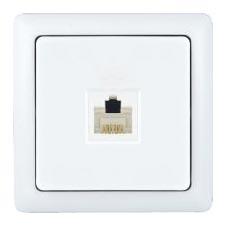 Schneider Electric  Хит  Белый  Розетка телефонная (160В, 1А) IP20 открытая установка (РТ-4А3-б) RT-4A3-B