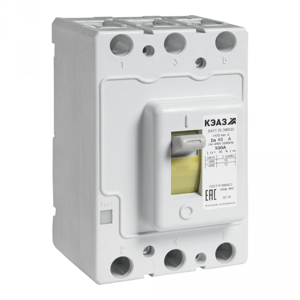Выключатель Автоматический  3П  100А  ВА57-35-340010-100А-1000-690AC-УХЛ3 (Втычной, без панели)  КЭАЗ