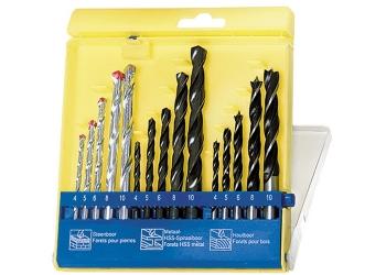 Набор сверл SPARTA по бетону 725055, 5-6-8 мм, металлу 5-6-8 мм, дереву 5-6-8 мм, 9 предметов цилиндрический хвостовик