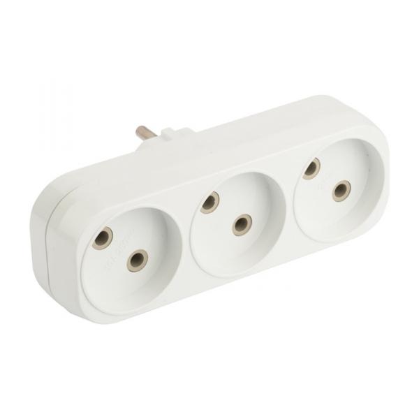 EKF Разветвитель 3 гнезда без с заземляющими контактами плоский 6А 250B ARP6-3