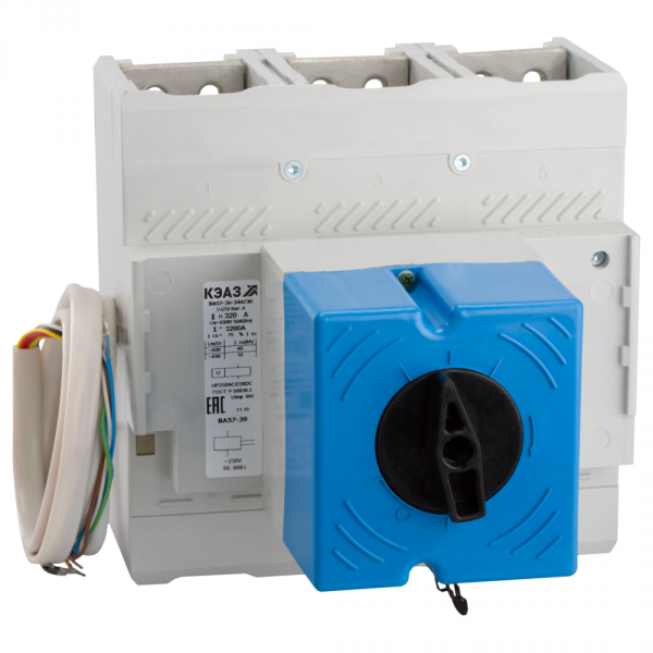 Выключатель Автоматический  3П  630А  ВА57-39-344730-630А-6300-690AC-НР230AC/220DC-ПЭ230AC-УХЛ3  КЭАЗ