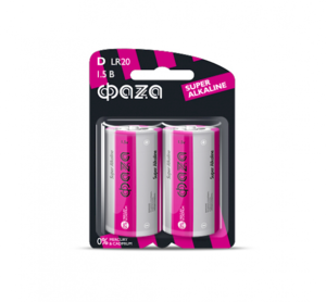 Элемент питания Фaza LR20 Super Alkaline BL-2 (кратно 2)
