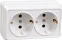 IEK  Октава  Белый Розетка 2-местная с заземляющими контактами открытая установка 16А РС22-3-ОБ ERO21-K01-16-DC