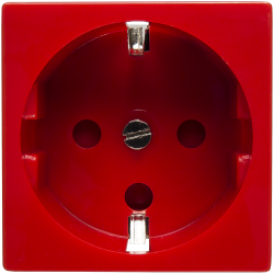Розетка электрическая 2К+З,с защитными шторками, с механической блокировкой (красный)